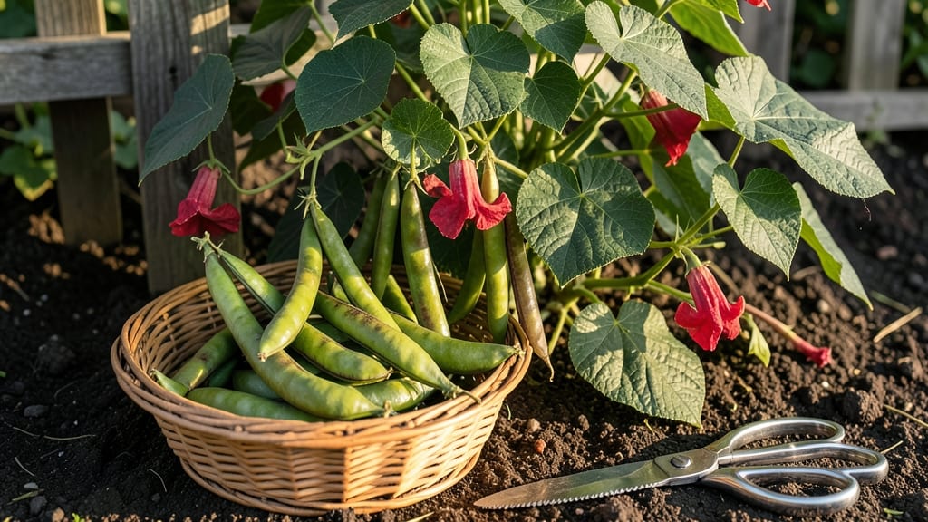 When to Harvest Scarlet Runner Beans: Seed Pods Crack Open and Beans Jiggle Firmly
