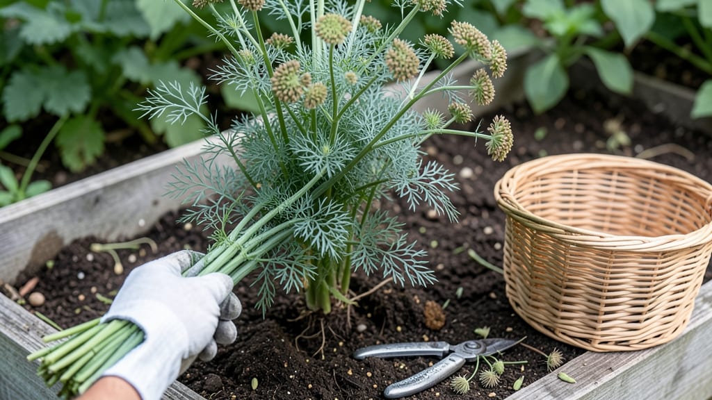 Dill Harvest Time: Seed Pods Turn Golden-Brown & Crumble Easily